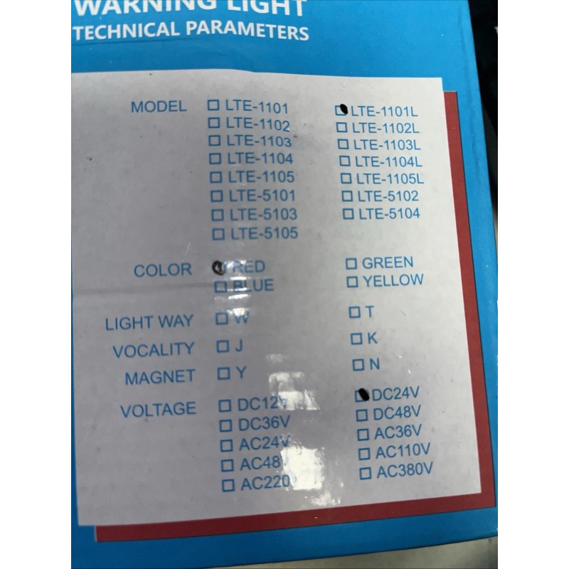 T-GUAN Industrial Signal Alarm Tower Lamp DC24V, Rotating Strobe Warning