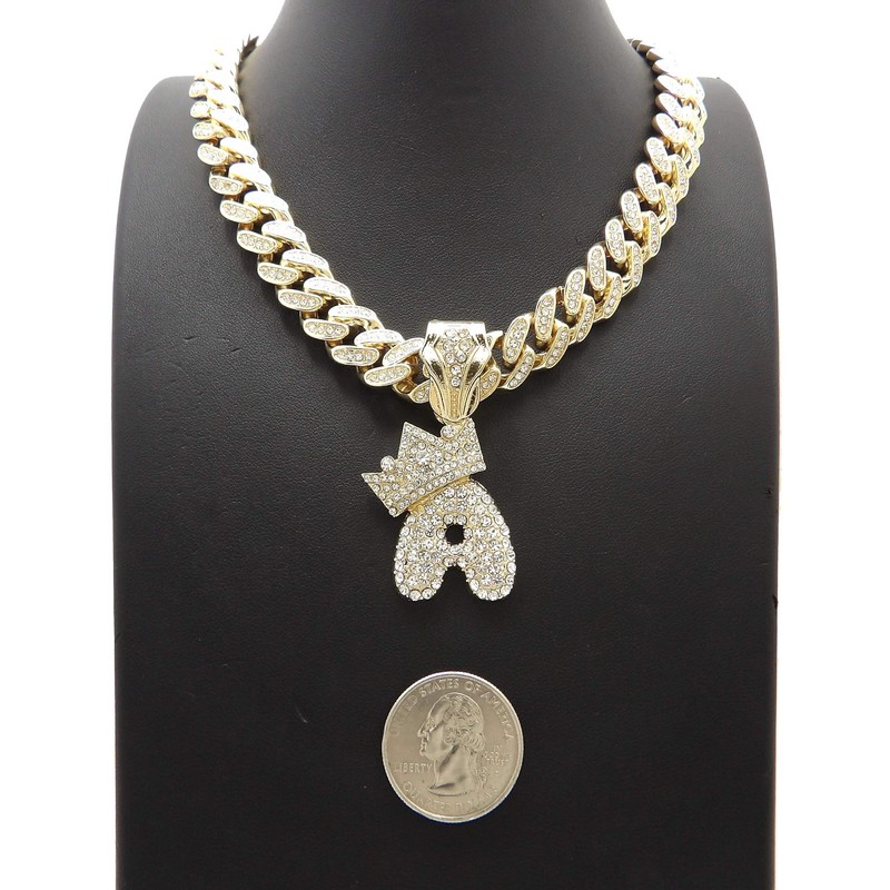CBC Crown Mens Hip Hop Gold King Crown Alphabet Initial
