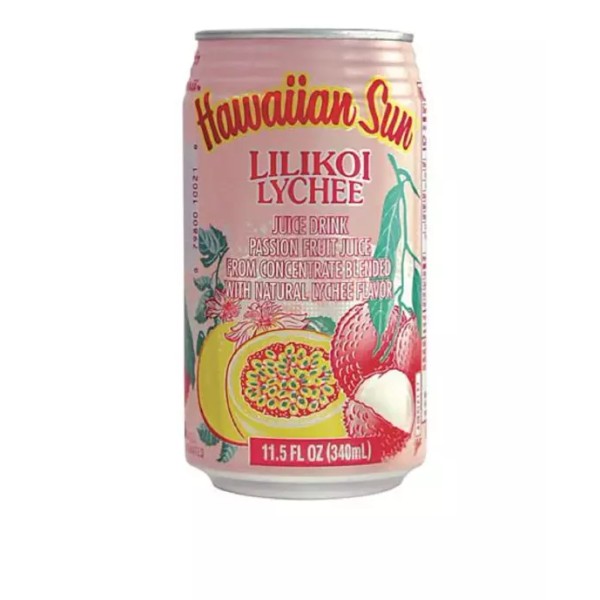Hawaiian Sun Lilikoi Lychee Juice Fruit Drink 11.5oz Can 6-Pack
