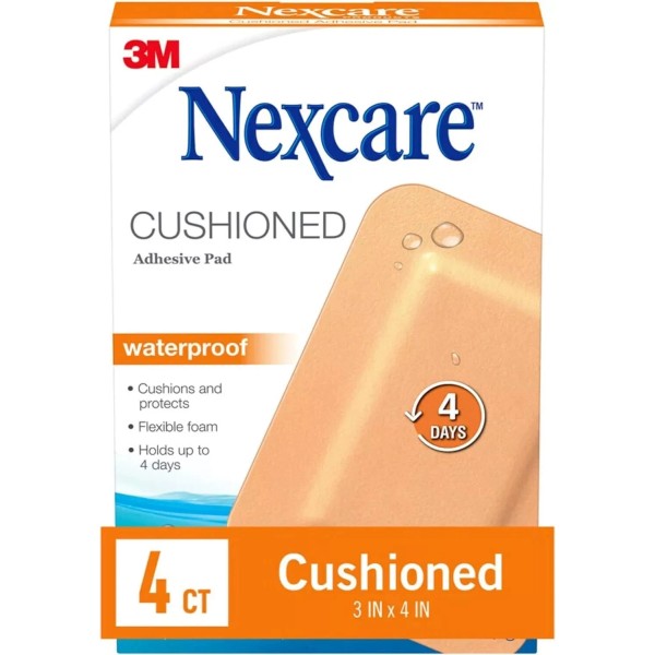 Nexcare SM Nexcare Cushioned Waterproof Adhesive Pads One Size 4