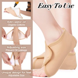 MBAIYO Castor Oil Pack Wrap for Ankle, Reusable Adjustable Feet Brace Reusable Castor Oil Cloth for Feet, Relief Gifts for Men Women Mom Dad Wife