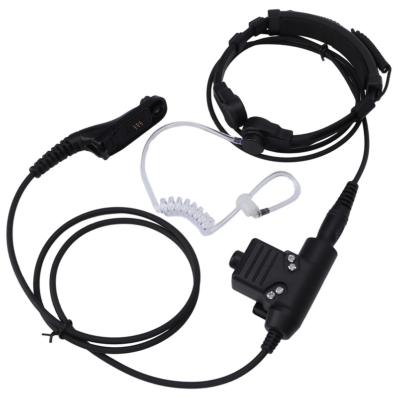 7.1mm Throat Mic Earpiece Retractable Walkie Talkie Headset with U94