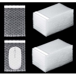 FUACJLIE 300 Pcs Clear Self Sealing Bubble Cushion Wrap Bags Bulk Bags Double Wall Bubble Pouch Bag Plastic Shockproof Protective Packing for Small Business Shipping Moving Packaging Storage (4"x6")