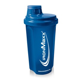 IronMaxx Eiweiß Shaker - Dunkelblau Blickdicht 700ml | Proteinshaker mit Drehverschluss, Sieb & Mess-Skala | auslaufsicher, spülmaschinengeeignet & frei vom Weichmacher BPA & DEHP