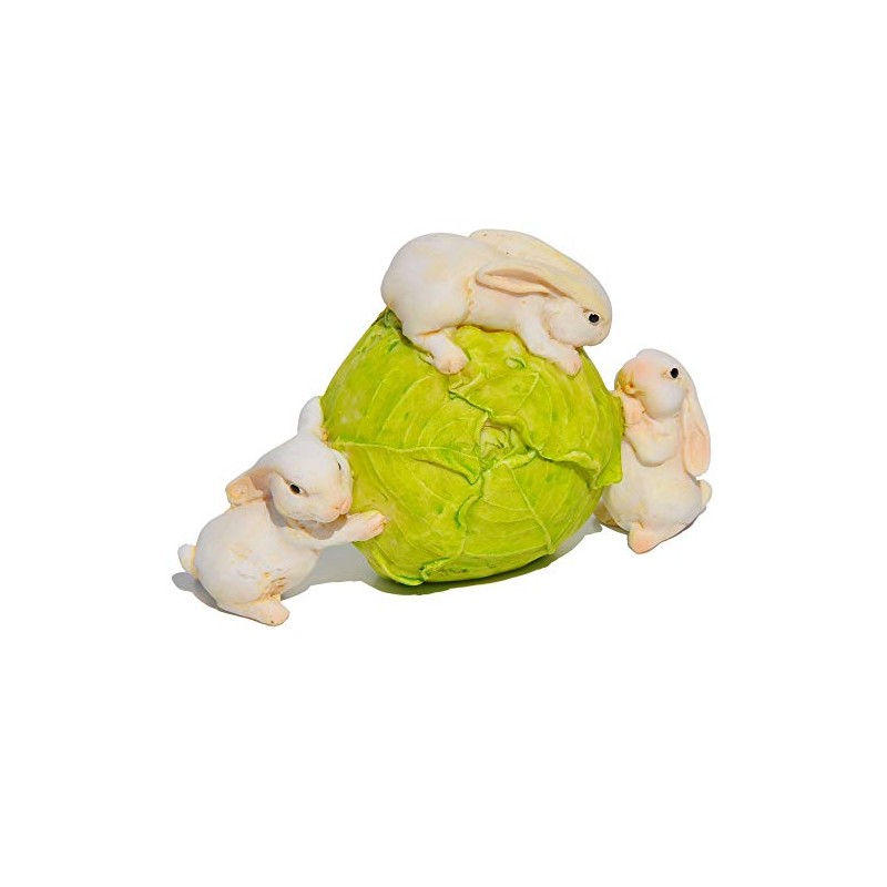 Top Collection Enchanted Story Fairy Garden Rabbits Rolling Cabbage Outdoor