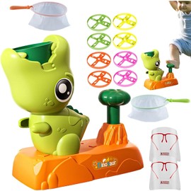 Juguetes de lanzador de platillo volador,Juguetes lanzadores de discos voladores para niños, juegos y actividades en el patio trasero para niños, juguetes al aire libre para niños,Dinosaurio