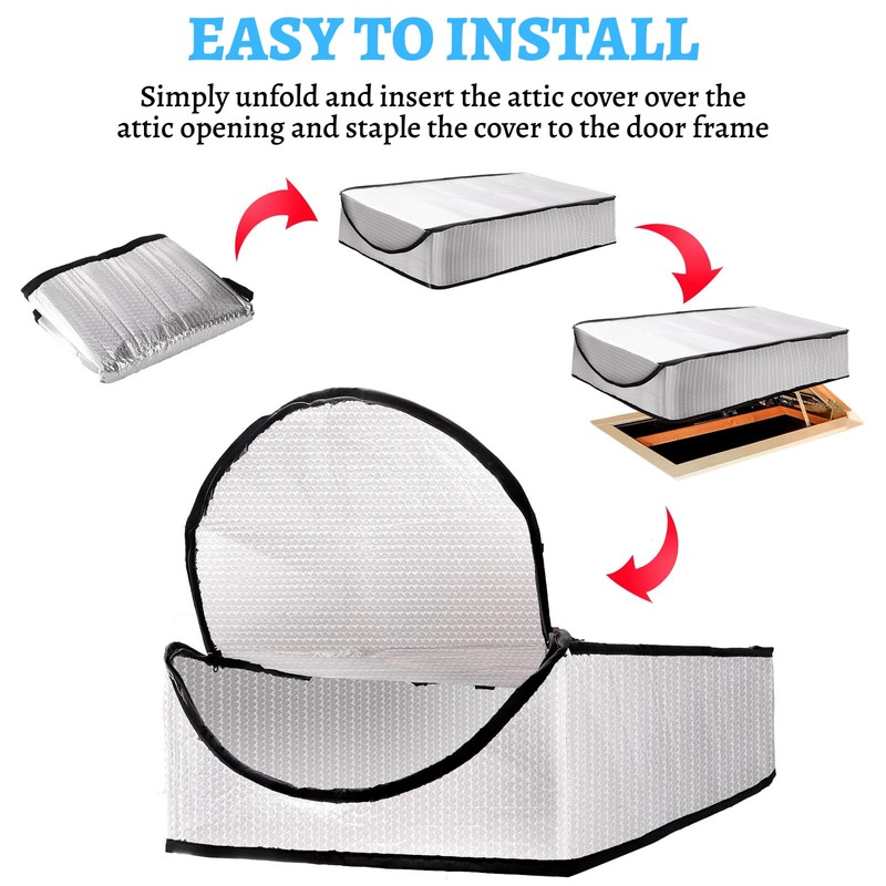 YOUEON Extra Thick Attic Door Insulation Cover 25"x54"x11", Double Bubble