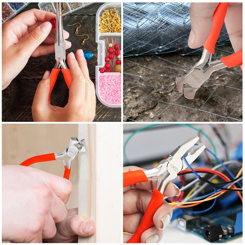 Kurtzy 3 Pack Mini Jewellery Plier Tool Kit Set with