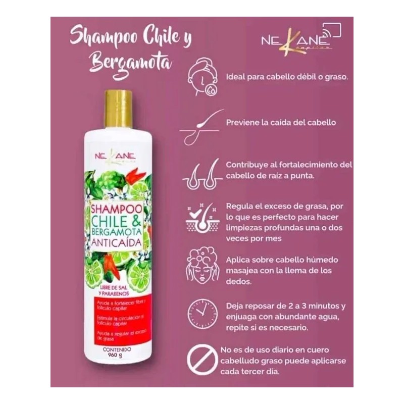 Shampoo Chile 960g Nekane Capilar (previene La Caida)