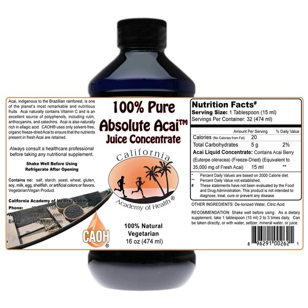 Absolute Acai Juice Concentrate - Made from Organic Acai Berries