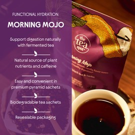 The Tea Spot Organic Morning Mojo Black Tea with Vanilla and Citrus for Energy | Breakfast Blend of Pu'erh Tea, Black Tea, Orange Peel and Vanilla Flavor | 15 Tea Bags