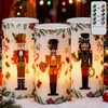 Lasumora Christmas Nutcracker Flameless Pillar Candles with Remote Timer, LED
