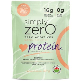 Simply Zero Organic Protein Powder - Premium Plant Based Unsweetened Pea Protein Powder, Zero Preservatives, Zero Additives, Zero Sugar, Zero Emulsifier, Zero Gum Base, No Sweeteners, Non Soy, Vegan Non GMO - Made In Canada 🇨🇦