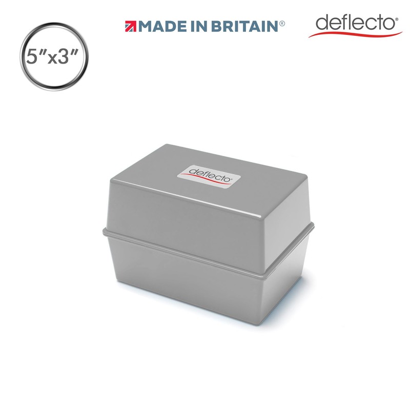 Deflecto Value Size 5 x 3 Index Card Box -