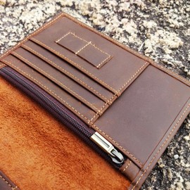 STAR VISTA Phoenix Leather Passport Holder, Full Grain Leather Travel Wallet - Slim, Bifold, RFID Blocking, ID Window, Coin Pocket, Card Slots, SIM Slots (Brown with AirTag Slot)