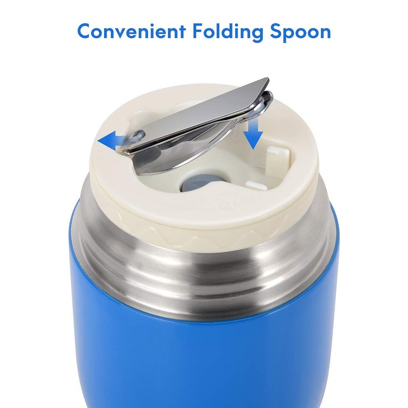 WayEee Food Flask, Stainless Steel King Food Jar with Folding