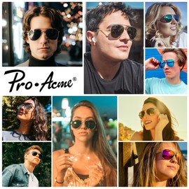 Pro Acme Classic Polarized Aviator Sunglasses for Women Men - UV 400 Protection 57MM (Gunmetal Frame | Black Lens)