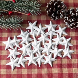 MGSYPHOME 1.25-Inch White Mini Metal Barn Star Wall Art Home Decorative Accents, Metal Stars for Crafts, Handmade Accessory, Set of 27（matte white