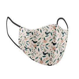 Costume Agent Face Mask PM2.5 Filter Double Layer Choose Your Design Reusable Cloth Masks (Flower Birds, Adult)
