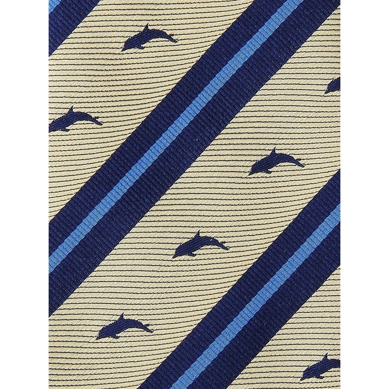 [COLORATA] Carolata Dolphin Pattern Necktie (100% Silk / Jacquard Woven),