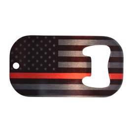 Firefighter Bottle Opener Heavy Duty Stainless Steel FD Thin Red Line Flag Fire Fighter Department