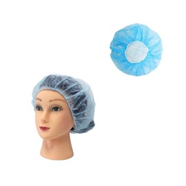 Disposable Bouffant (Hair Net) Caps, Spun-bounded Poly, Hair Head Cover Net 21 Inches, Blue, (1000)