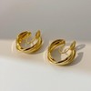 DIAMANTIO 18K Gold Plated Clip-On Hoop Earrings for Women –