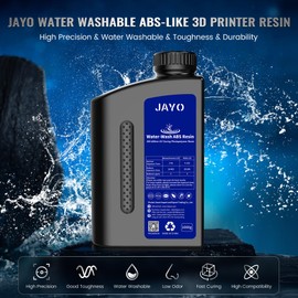 JAYO Water Washable ABS-Like Resin Dark Grey 2kg, Toughness & Easy Water Wash, High-Precision, Low-Shrinkage Formula with Fast Curing, Universal LCD/DLP/SLA Printer Compatible, 2000g, Dark Grey
