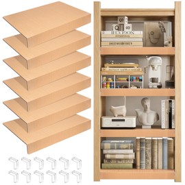 Inchoco Wire Rack Covers for Shelves, 6 Pack 24 x 12in Wires Shelf Ccover for Pantry Waterproof PVC Wood-Look Shelves Cover for Cabinet Kitchen Bathroom Shelving Decoration