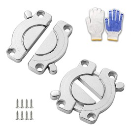 2 Pcs Zinc Alloy Table Buckle Connectors Heavy Duty Table Top Connector Latch, Secure Table Board Locking Hardware Kit, Universal Desk,Table Stabilizer DIY Furniture Dining (with Screws)