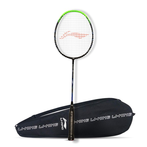 Li-Ning G-Force Superlite 3500 Carbon-Fiber Strung Badminton Racquet with Free Full Cover (Black/Green)