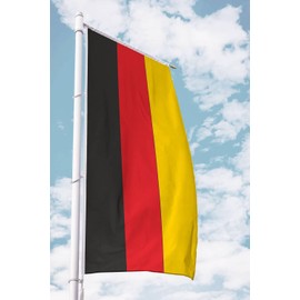Germany Flag 120 x 300 cm - for Flagpole with Boom, Germany Flag Made of Tear-Resistant Flag Polyester Fabric, Hoisting Flag Weatherproof and UV-Resistant