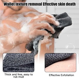 Udbrud Rückenbürste für Körperpeeling, Doppelseitige Badebürste Rückenschrubber Natürliche Dusche Körperbürste mit 2 GRIFFE Rücken Waschhilfe zum Entfernen Abgestorbener Haut