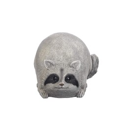 Roman 16278 Raccoon Pudgy Pals Grey 10 x 5.5 Inch Resin Stone Indoor Outdoor Garden Figurine
