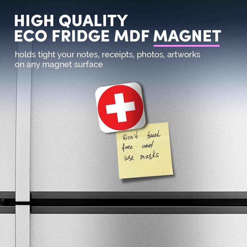 1 x Square MDF Fridge Magnet - Switzerland Flag Map