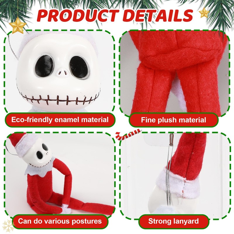 AENEY Jack Skellington Plush Toy, Nightmare Before Christmas Tree Decorations,