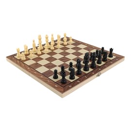 Genérico Juego de Mesa 3 en 1 con Ajedrez, Checkers y Backgammon, Ajedrez Plegable con Tablero de Chess, Juego de Ajedrez Portatil y Profesional para Niños y Adultos，Ajedrez Profesional 29x29cm