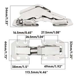 Runseaway 2Pcs Soft Close Hidden Spring Hinges, 90 Degree Brushed Nickel Frameless Concealed Cabinet Hinges, Surface Mount Hinges for Kitchen Cupboards and Furniture