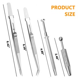 4Pcs Piercing Ball Grabber Tool Set, Piercing Tools for Changing Jewelry, Stainless Steel Jewelry Locking Tweezers for Small Parts, Tiny Objects, IC Chip, Electronic Components