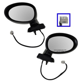 TRQ 2 Piece Driver and Passenger Side Mirror Assembly Set Electric Adjustment Non-Heated No Memory Black Compatible with 2006-2015 Mazda MX-5 Miata MA1320165 MA1321165