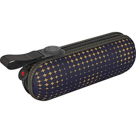 Knirps X1 Plain Pocket Umbrella with EVA Hard Case in an Umbrella Design, 100% Polyester, High-Quality Workmanship, Wind Tunnel Tested, Manual, Small, Compact, Light & Reliable (X1) - Stars Navy, size: s
