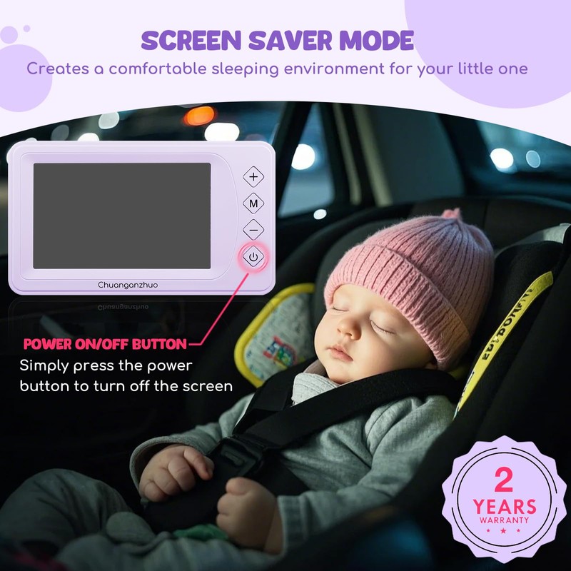 Chuanganzhuo S100U Baby Car Camera with Advanced Night Vision, 5inch