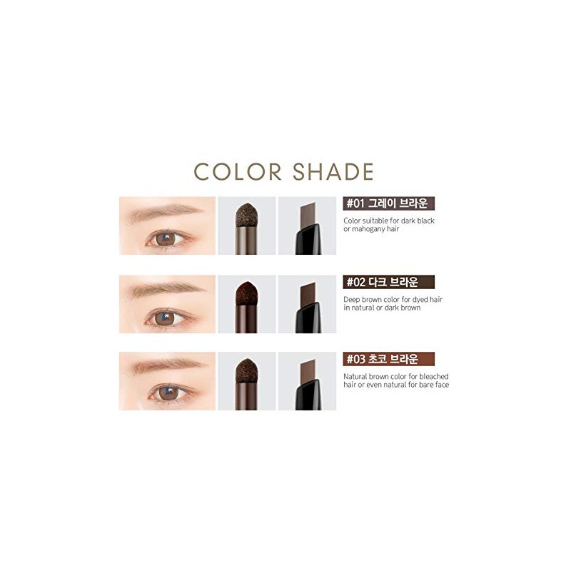 BOM 3 in 1 Triple Edge Eyebrow Pencil with Blender