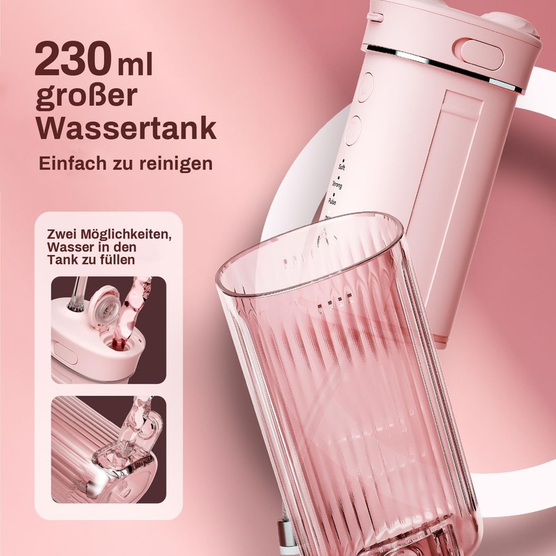 JTF Oral Irrigator Wireless Electric Tooth Cleaning (Pink)