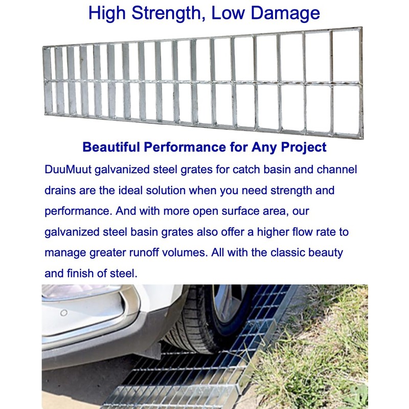 DuuMuut Galvanized Steel Drain Grate 20x5 in for NDS 5"