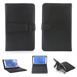 Universal Wired Type-C Slim BLACK Lightweight Stand Cover Keyboard Case for 7inch Tablets