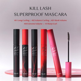 CLIO Kill Lash Superproof Mascara | Lengthening, Volumizing, Thick, Waterproof, Smudge Proof, Long Lasting (02 Volume Curling)