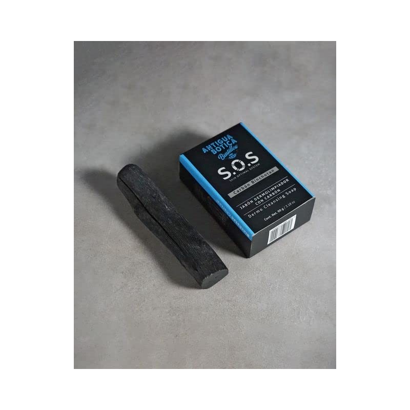 ANTIGUA BOTICA, S.O.S SKIN OPTIMAL SYSTEM, Binchotan Charcoal Facial Soap|