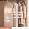 2025 Space Saving Hanging Garment Bag with Self Compression Zipper,
