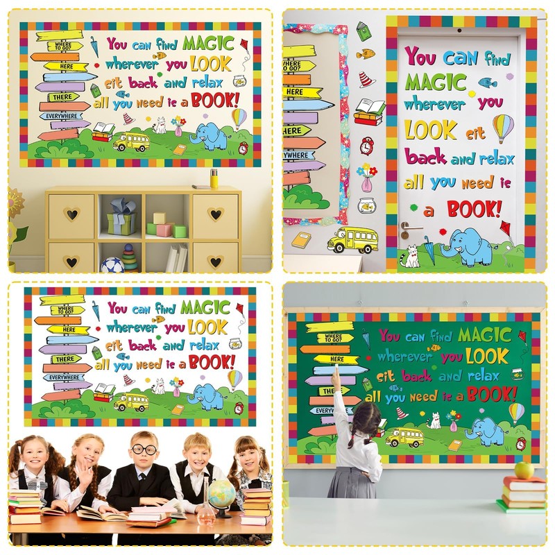 82Pcs Reading Bulletin Board Reading Day Book Themed Classroom Decorations